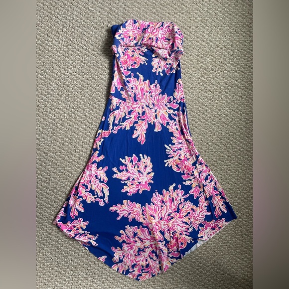 Lily Pulitzer Bright Pink w/Blue Palms Shift Dress Size 4 main image 0